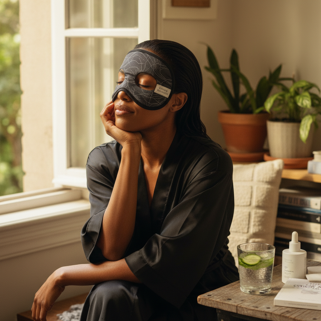 Circadian Reset Sleeping Mask – Blush Satin